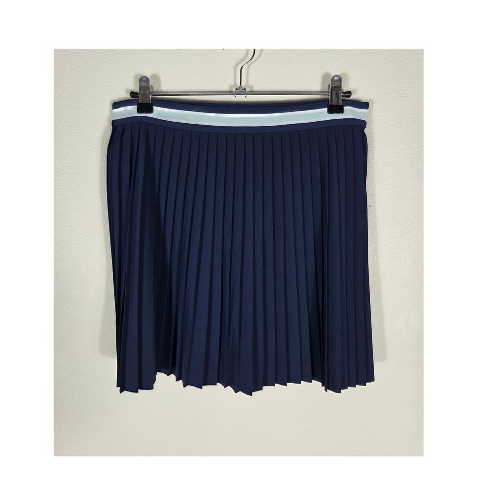 Lou & Grey Navy Blue Pleated Wanderweave Skort Size Med Golf Tennis Pickleball